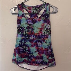 Athleta Multicolor Floral Athletic Tank Top Small